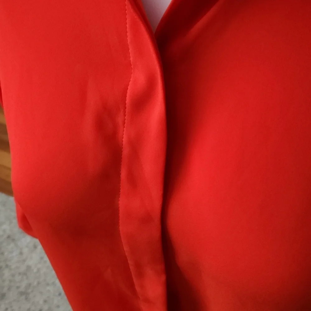 Mossimo Orange Button Down Womens Blouse Sz Small NEW - Picture 4 of 7